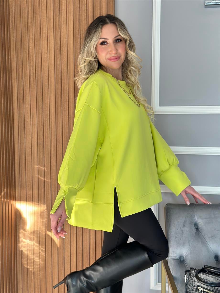 Sweatshirt Oversize Neon Yeşil