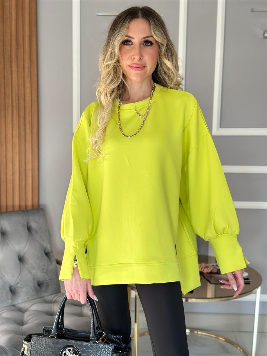 Sweatshirt Oversize Neon Yeşil