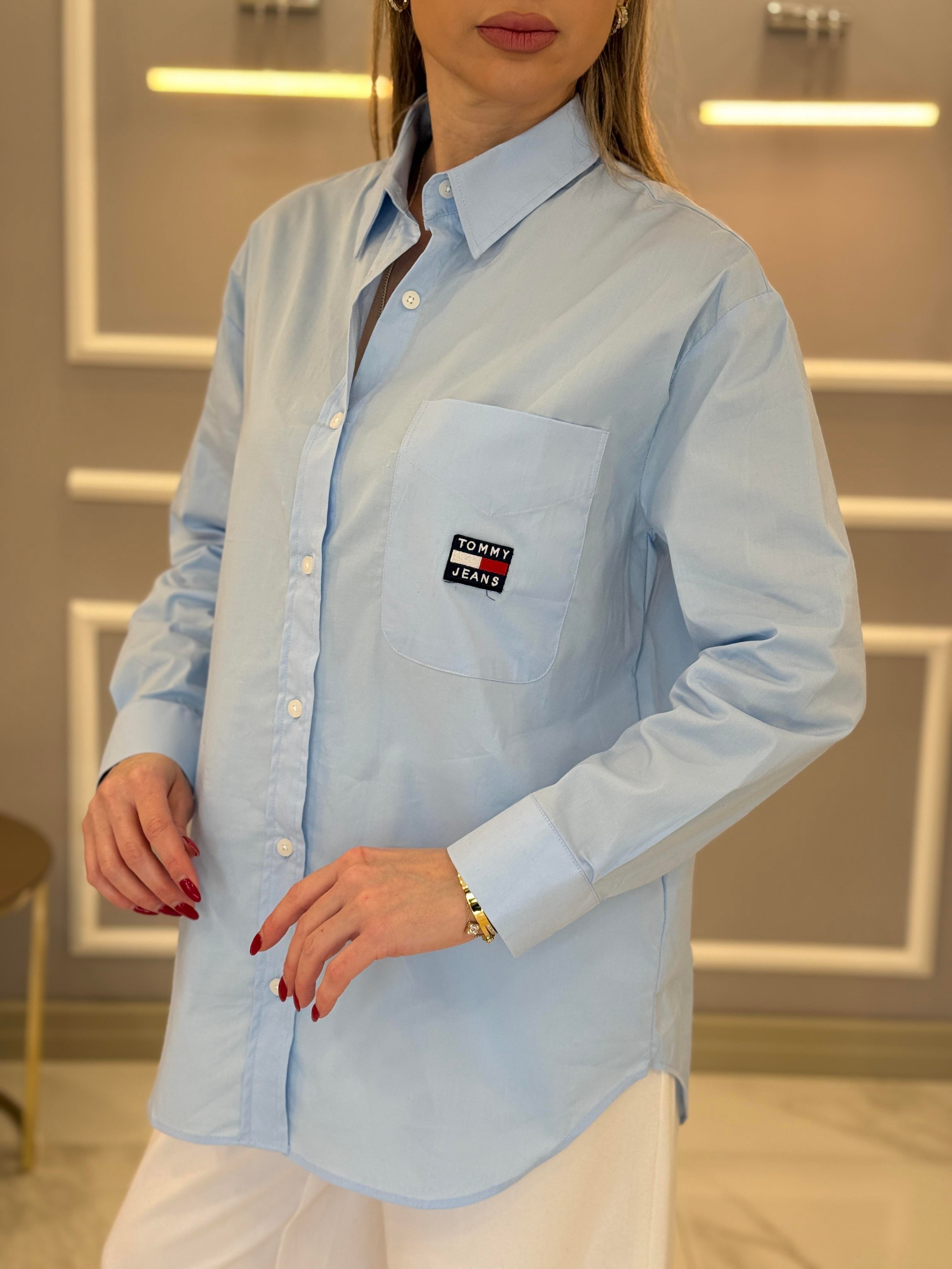 Th Oversize Premium Mavi Gömlek 