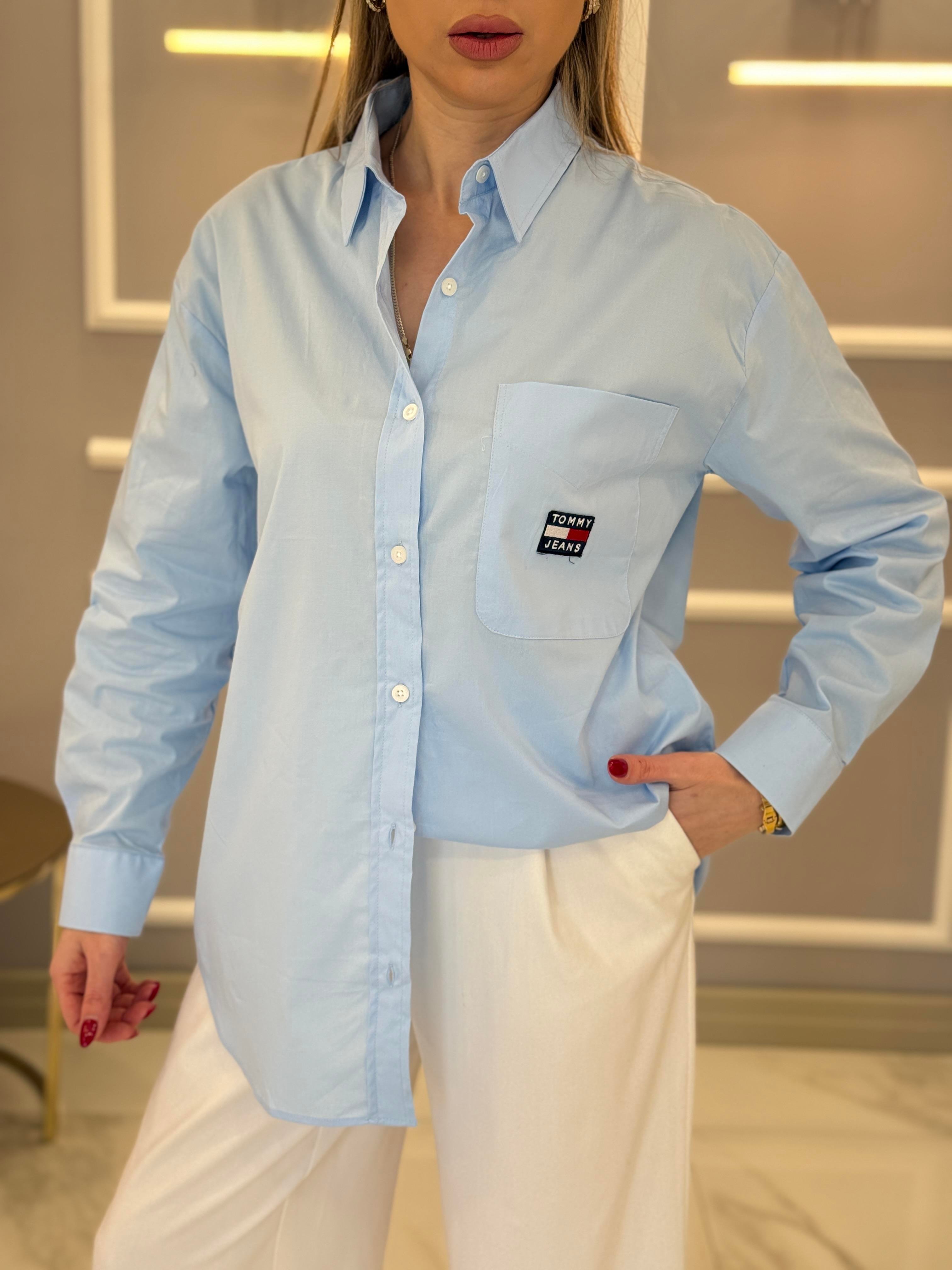 Th Oversize Premium Mavi Gömlek 