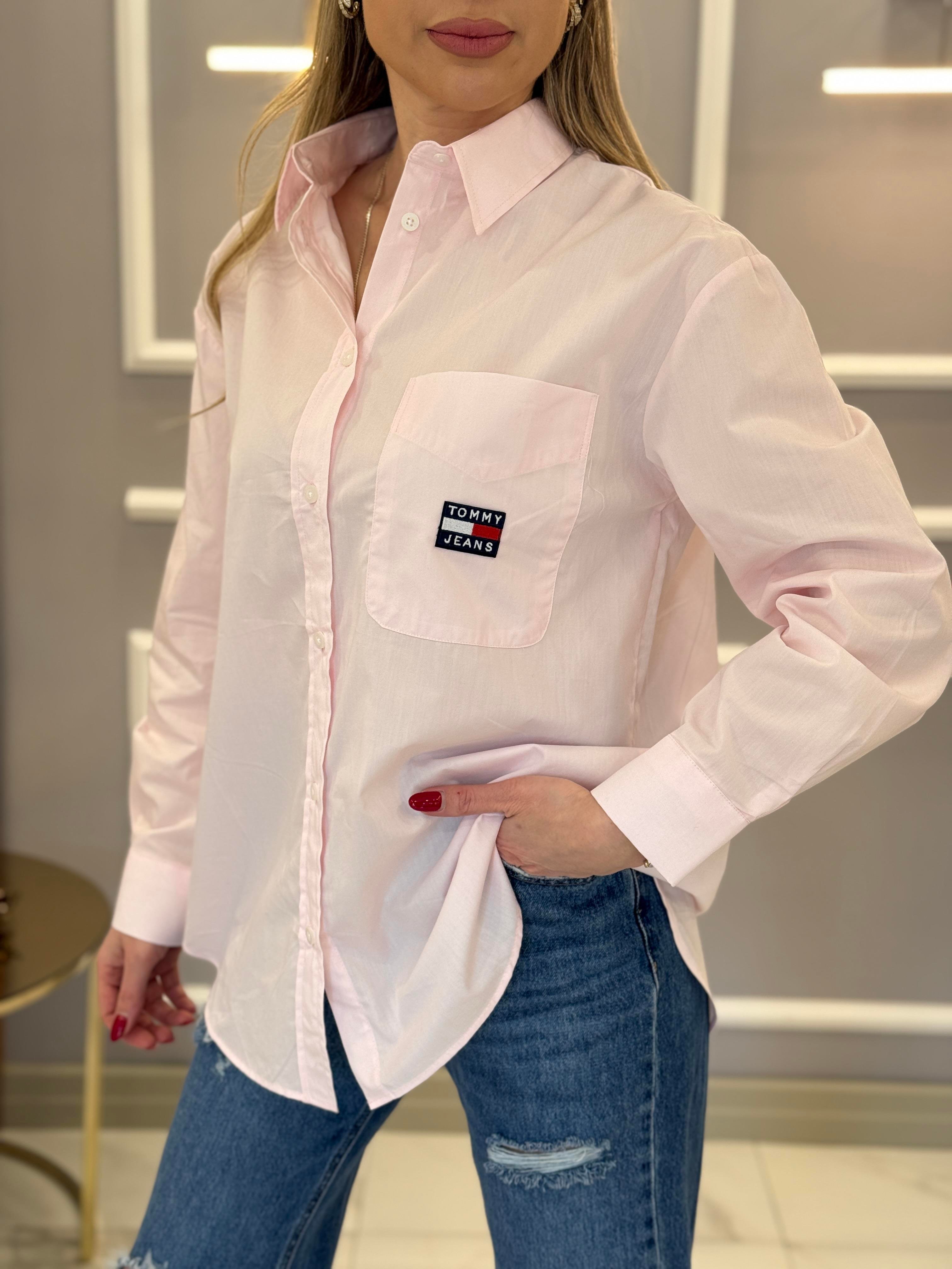 Th Oversize Premium Pembe Gömlek