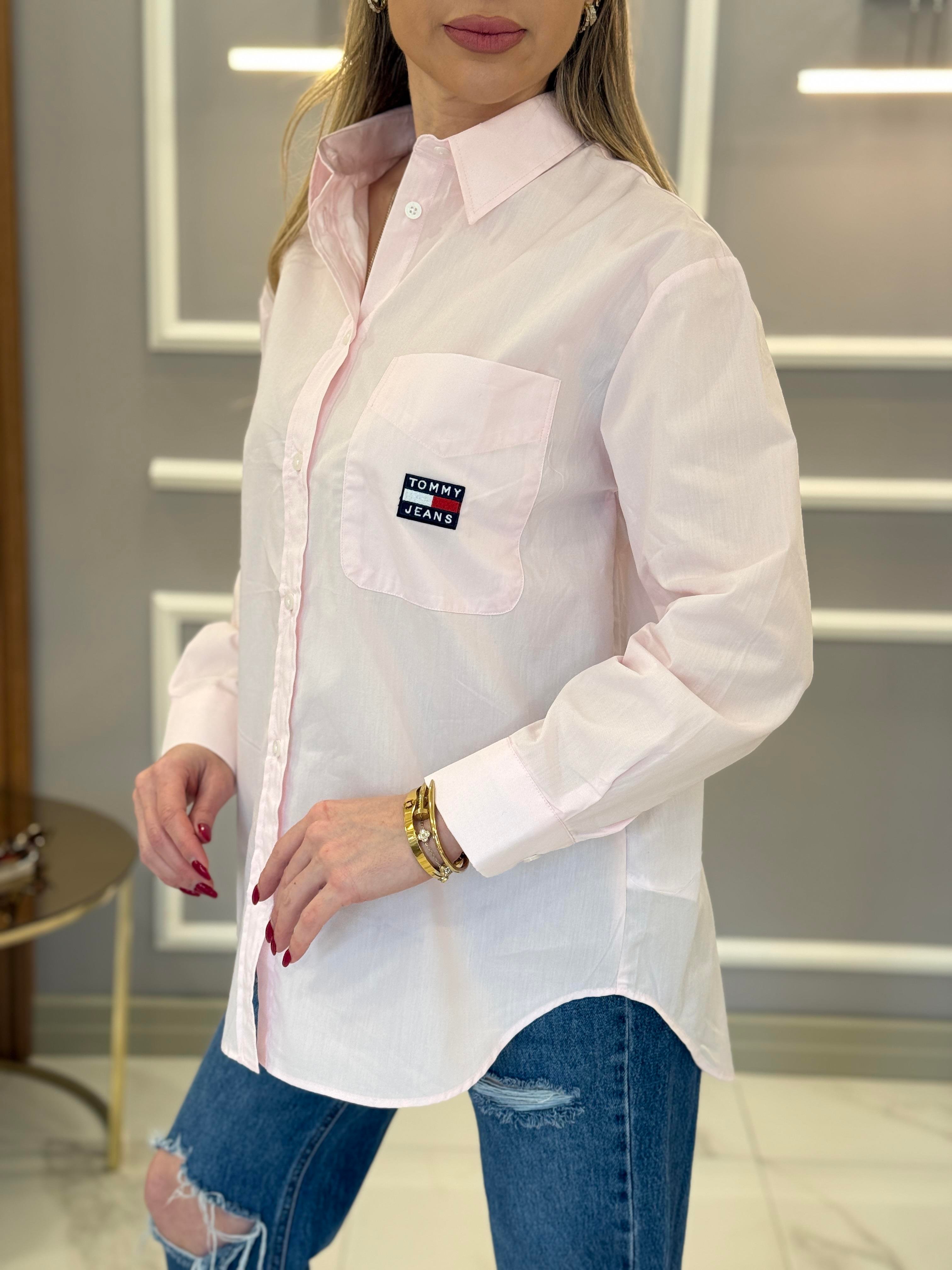 Th Oversize Premium Pembe Gömlek