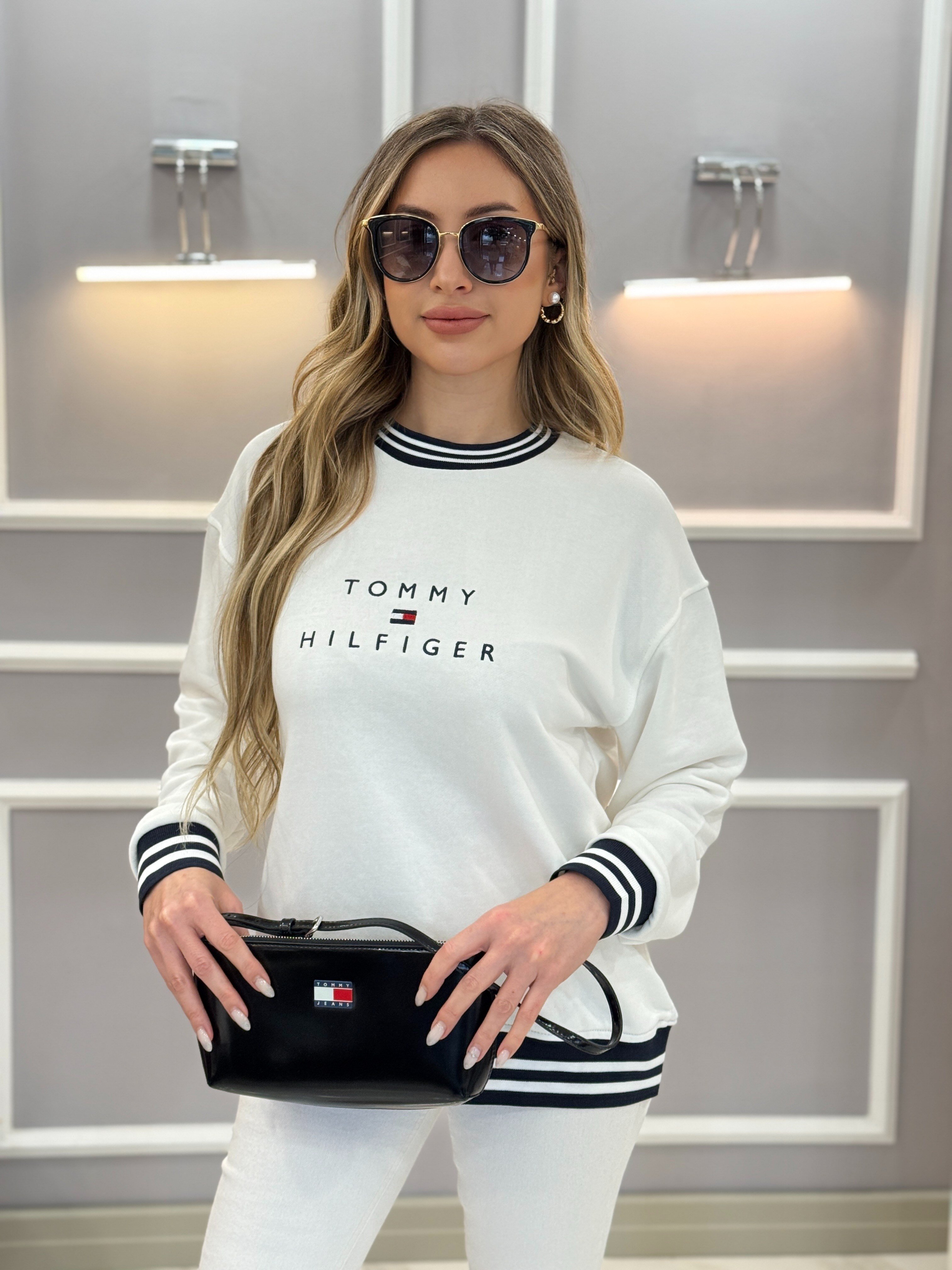 TH Premium Biyeli Sweat Beyaz 