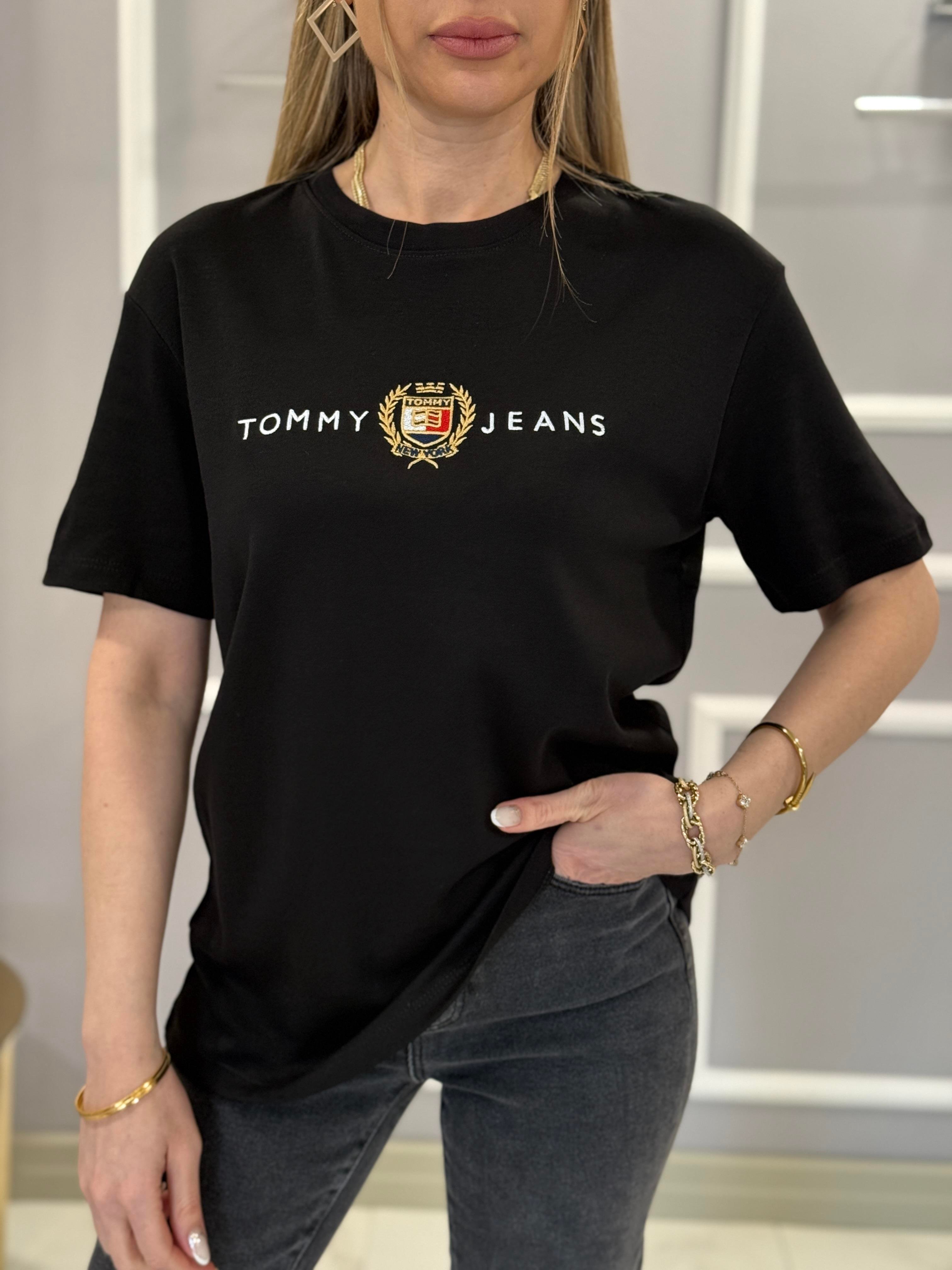 Th Premium Gold Detaylı Siyah Tişört 