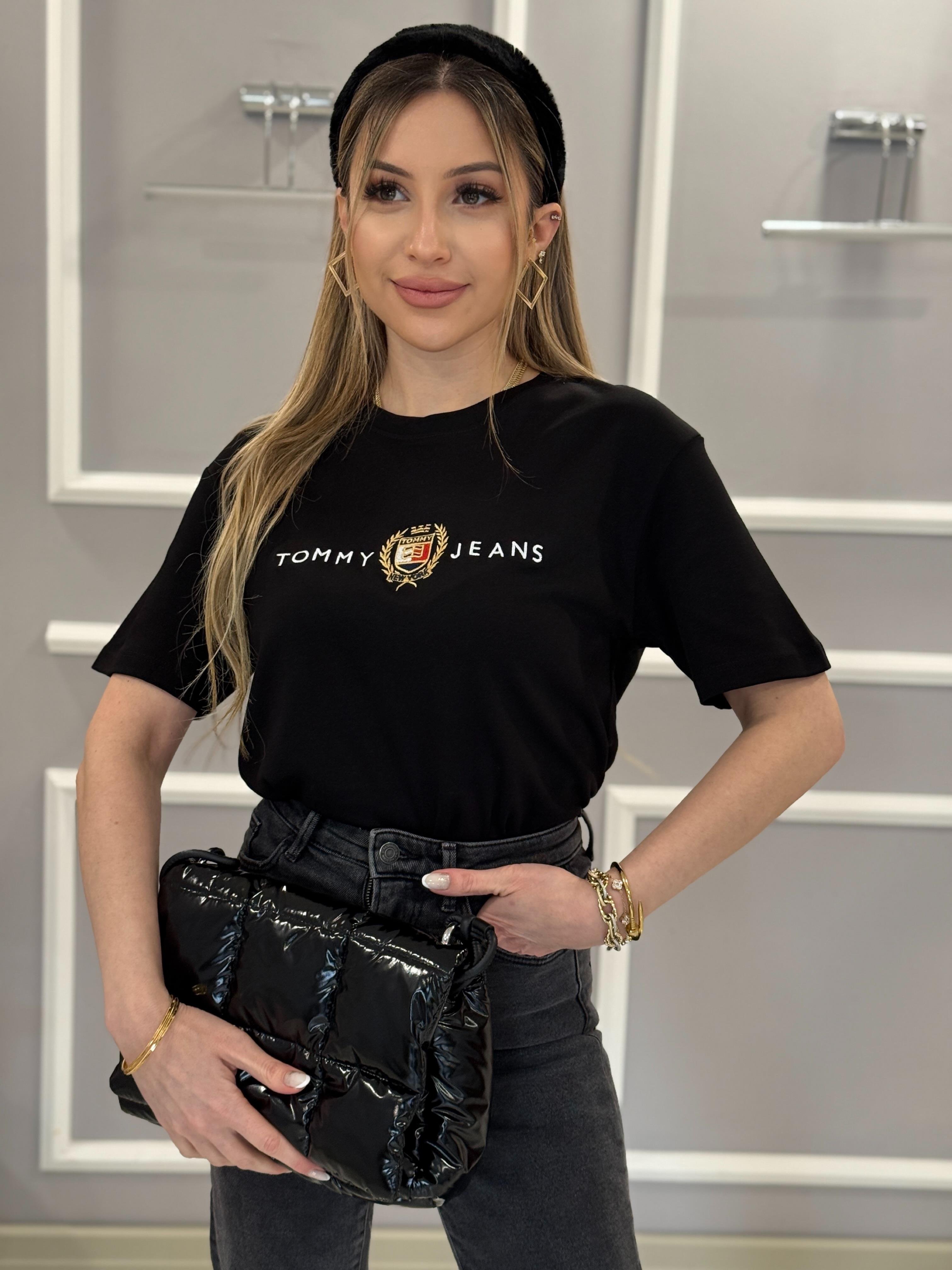 Th Premium Gold Detaylı Siyah Tişört 