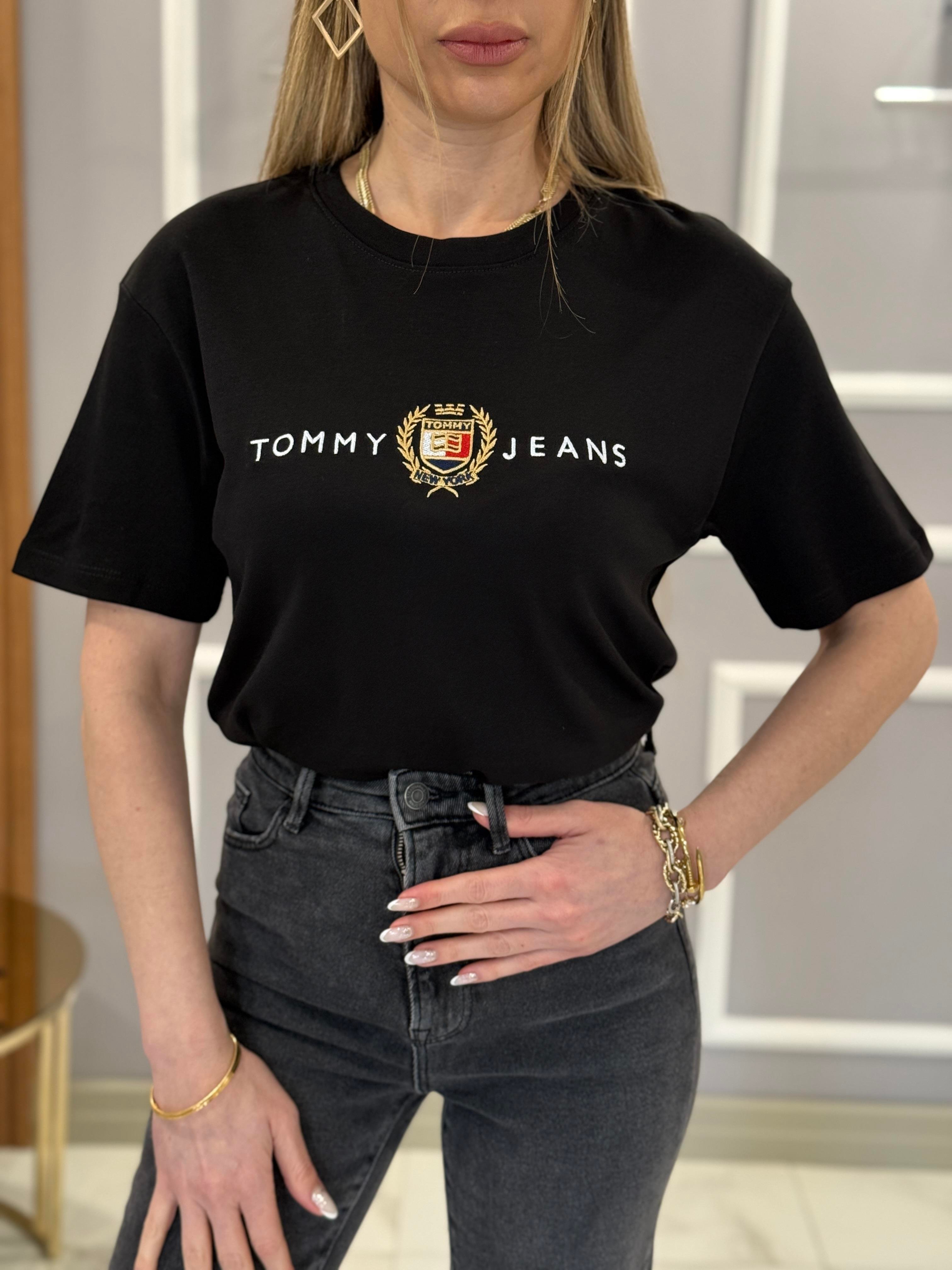 Th Premium Gold Detaylı Siyah Tişört 