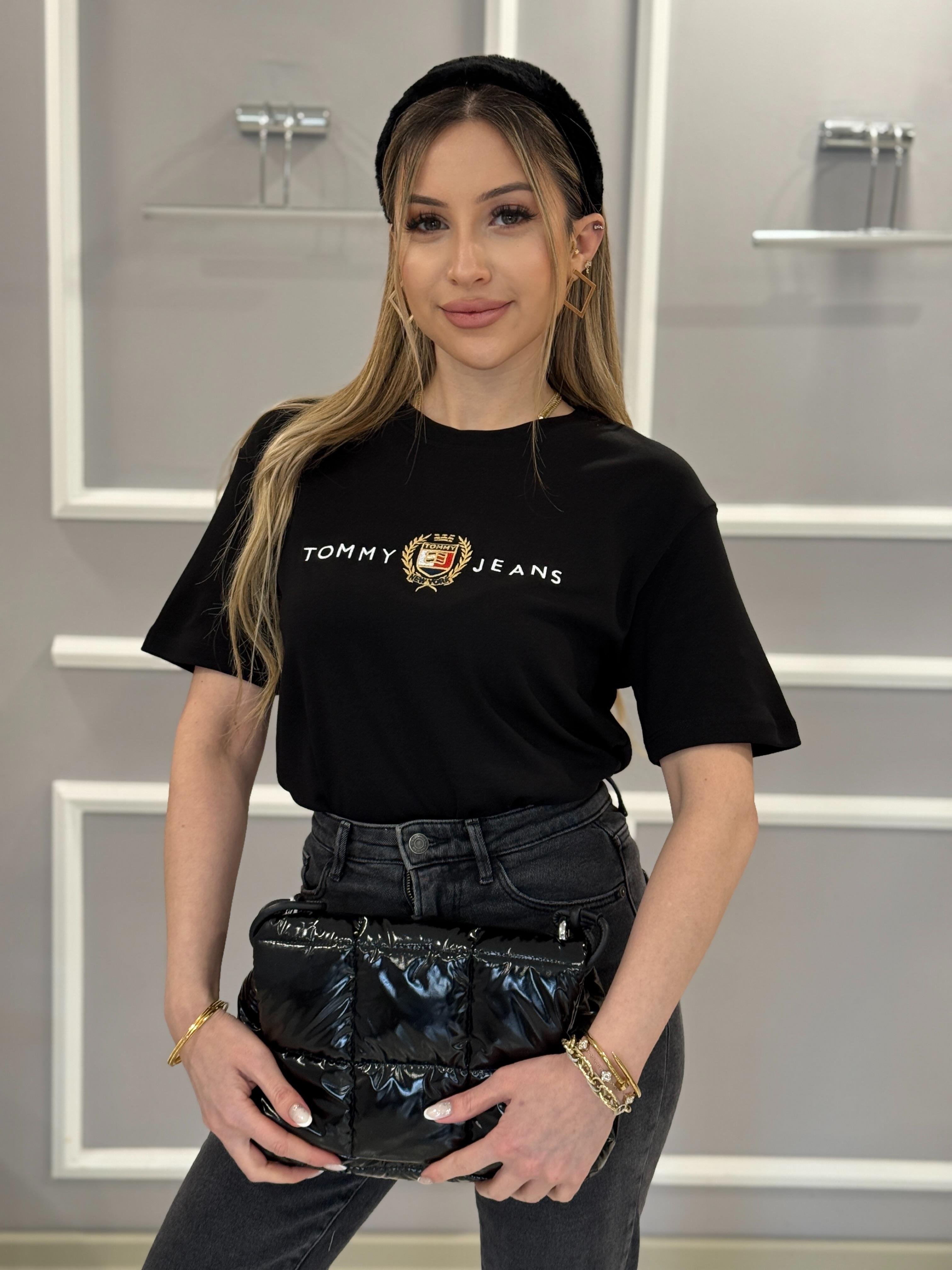 Th Premium Gold Detaylı Siyah Tişört 