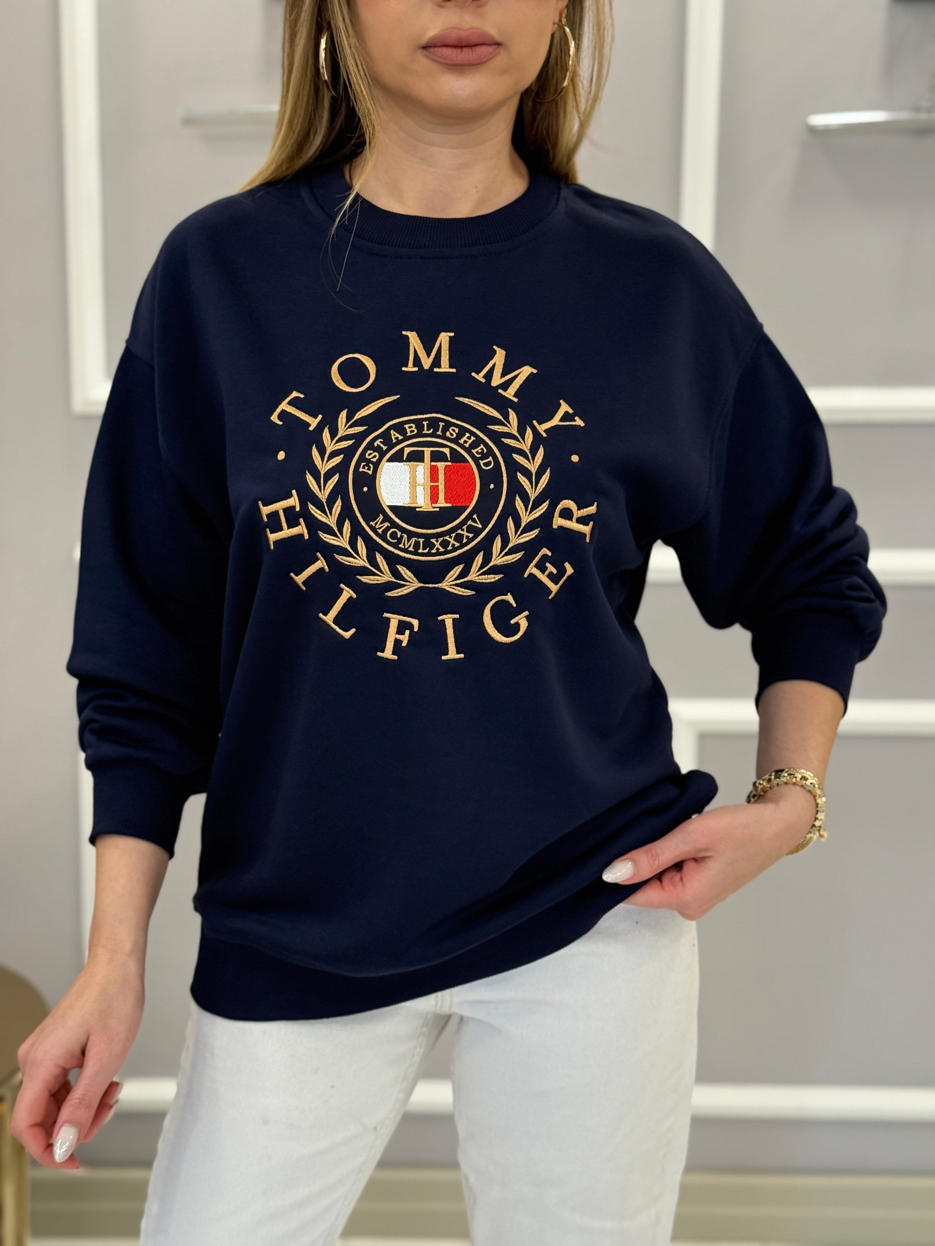 TH Premium Gold Nakışlı Sweatshirt Lacivert 