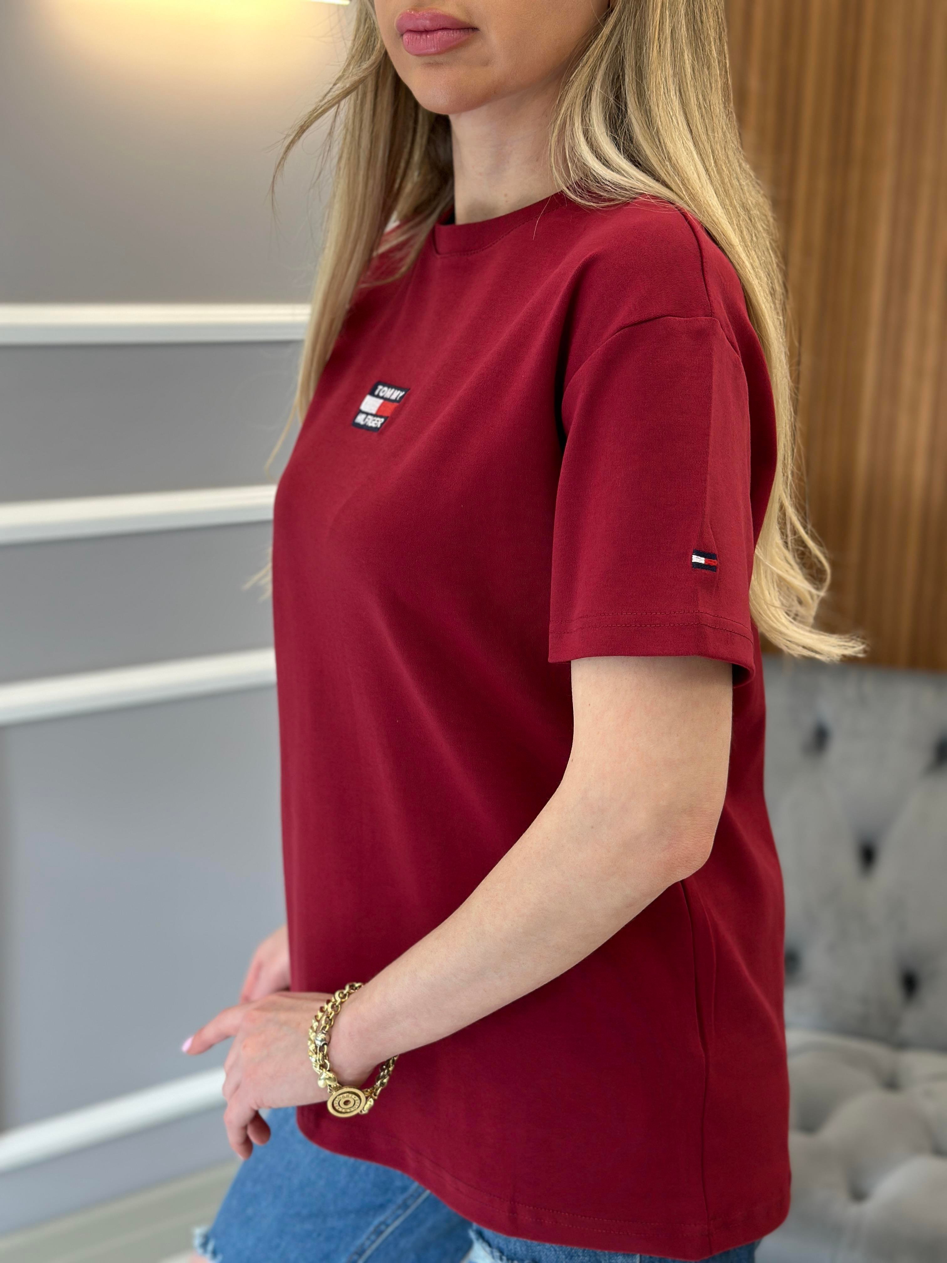 Th T-shirt Arma Detaylı Bordo