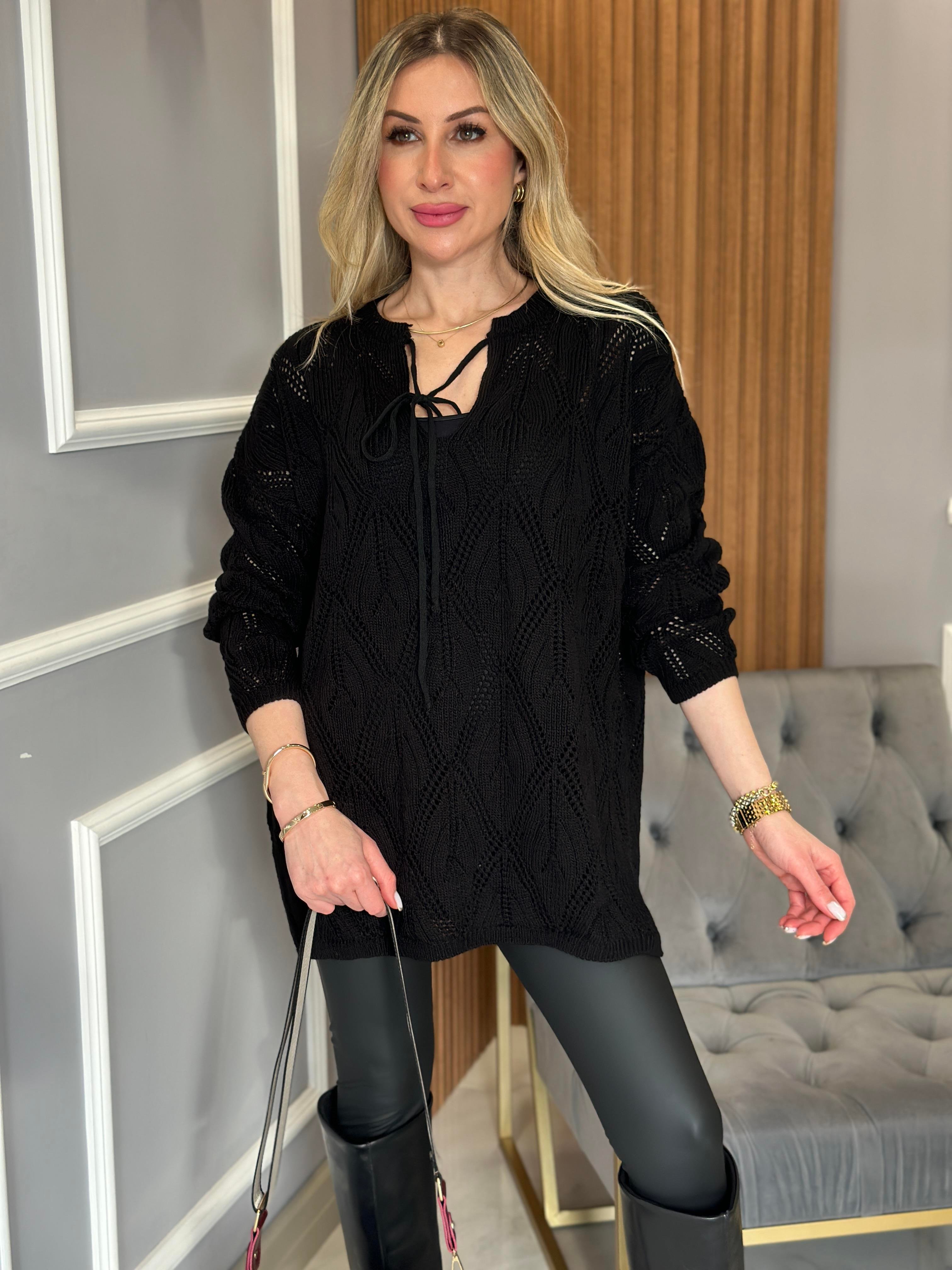 Tunik Triko Ajurlu Siyah