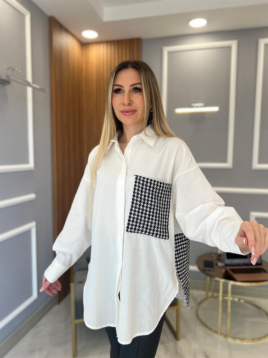 Tuvid Detaylı Gömlek