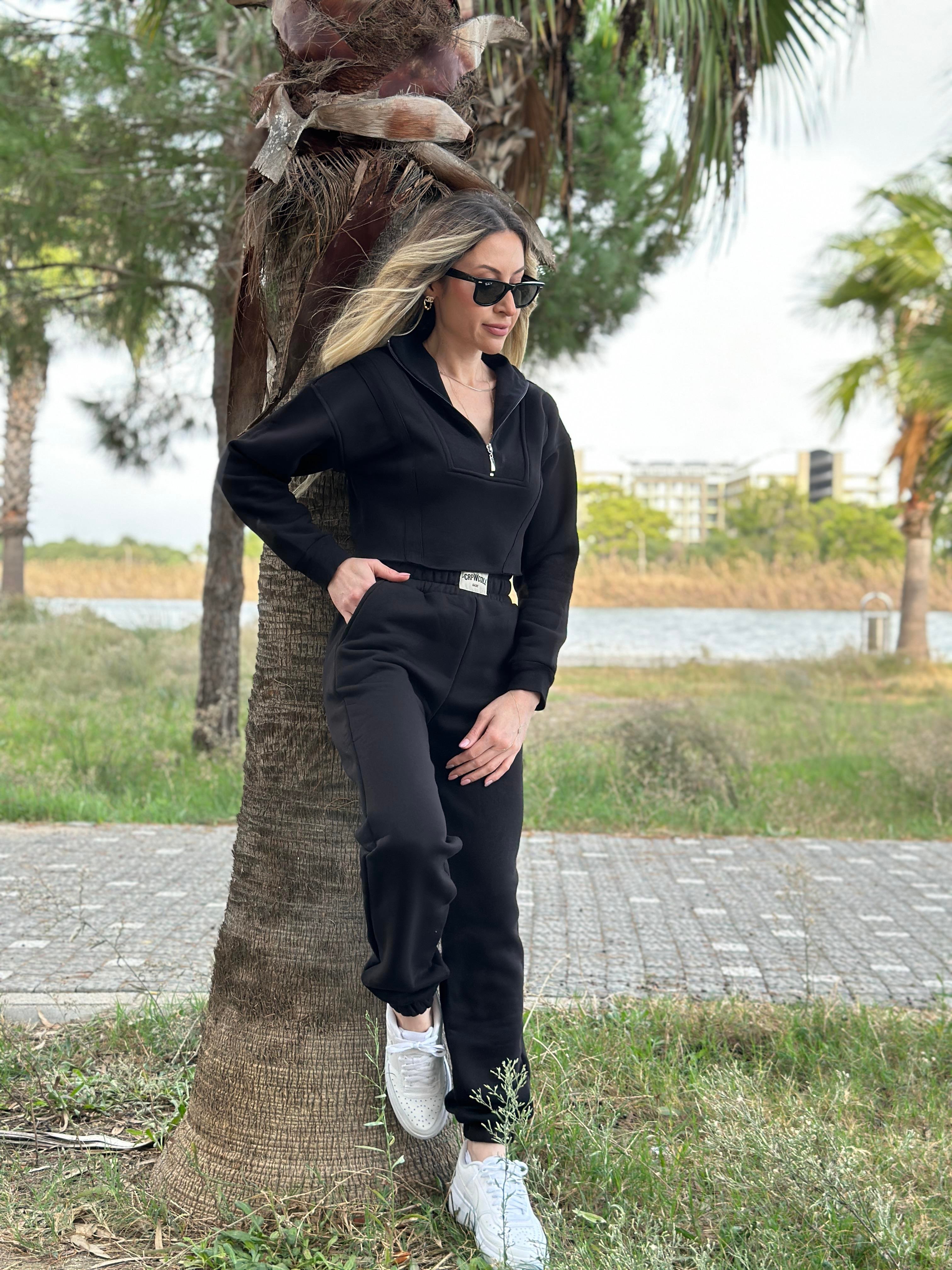 Vera Eşofman Takım Fermuarlı Siyah