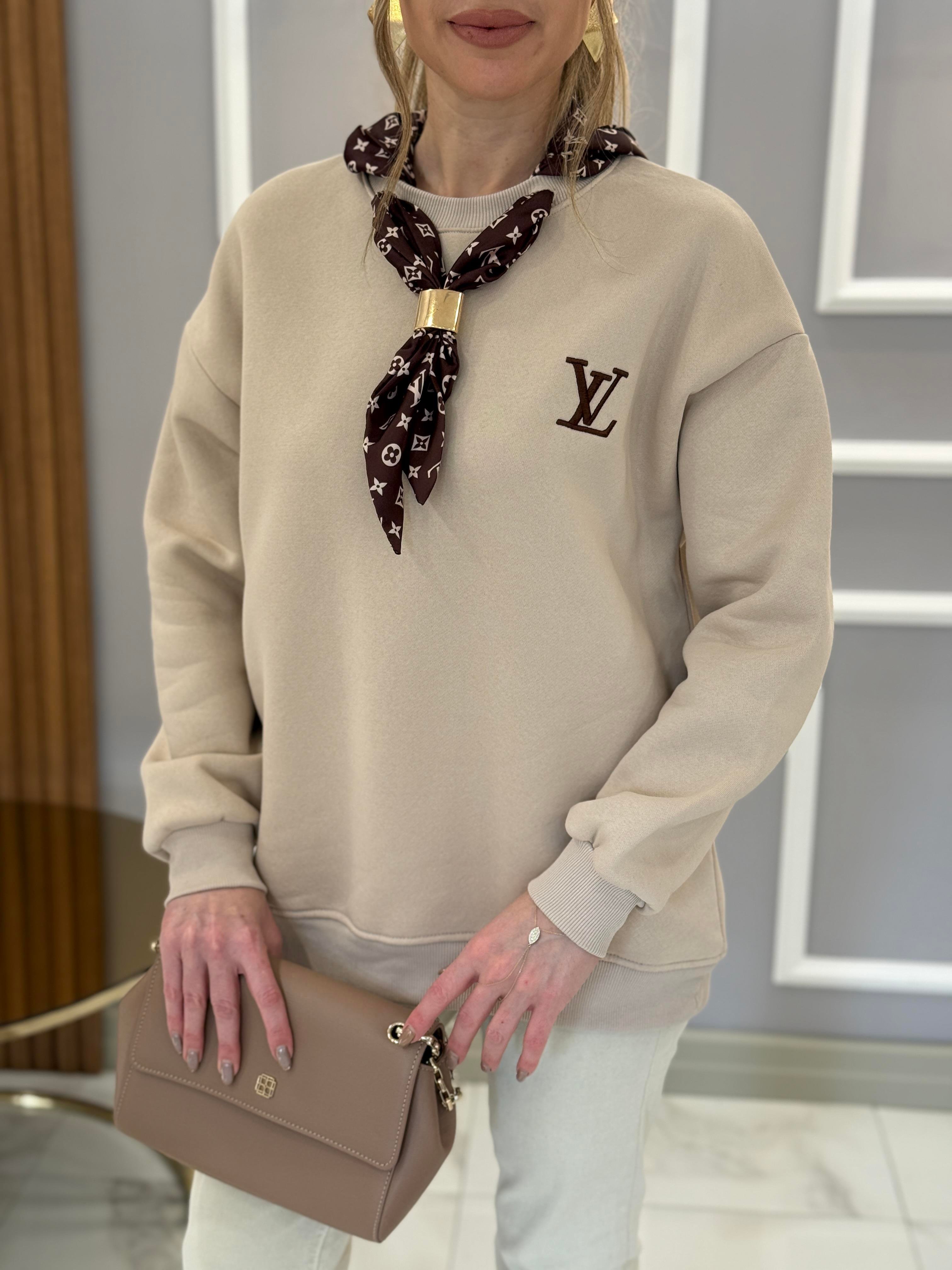 VT Fularlı Şardonlu Vizon Sweatshirt