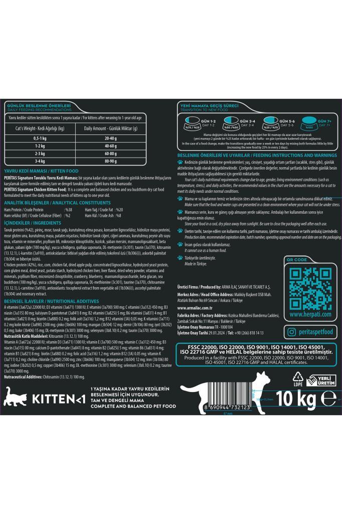 PERİTAS PERİTAS Signature Tavuklu Yavru Kedi 10 kg