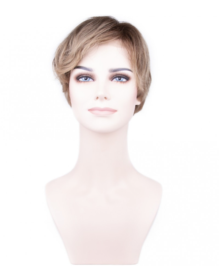 Brown Bottom Beige Baby Blonde Ombre Very Short Straight Tulle Wig