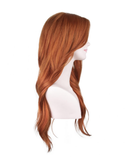 Straight Copper Long Tulle Wig 1-9