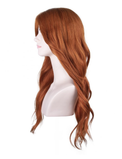 Straight Copper Long Tulle Wig 1-9