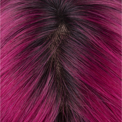 Fuchsia Color Long Wavy Tulle Wig