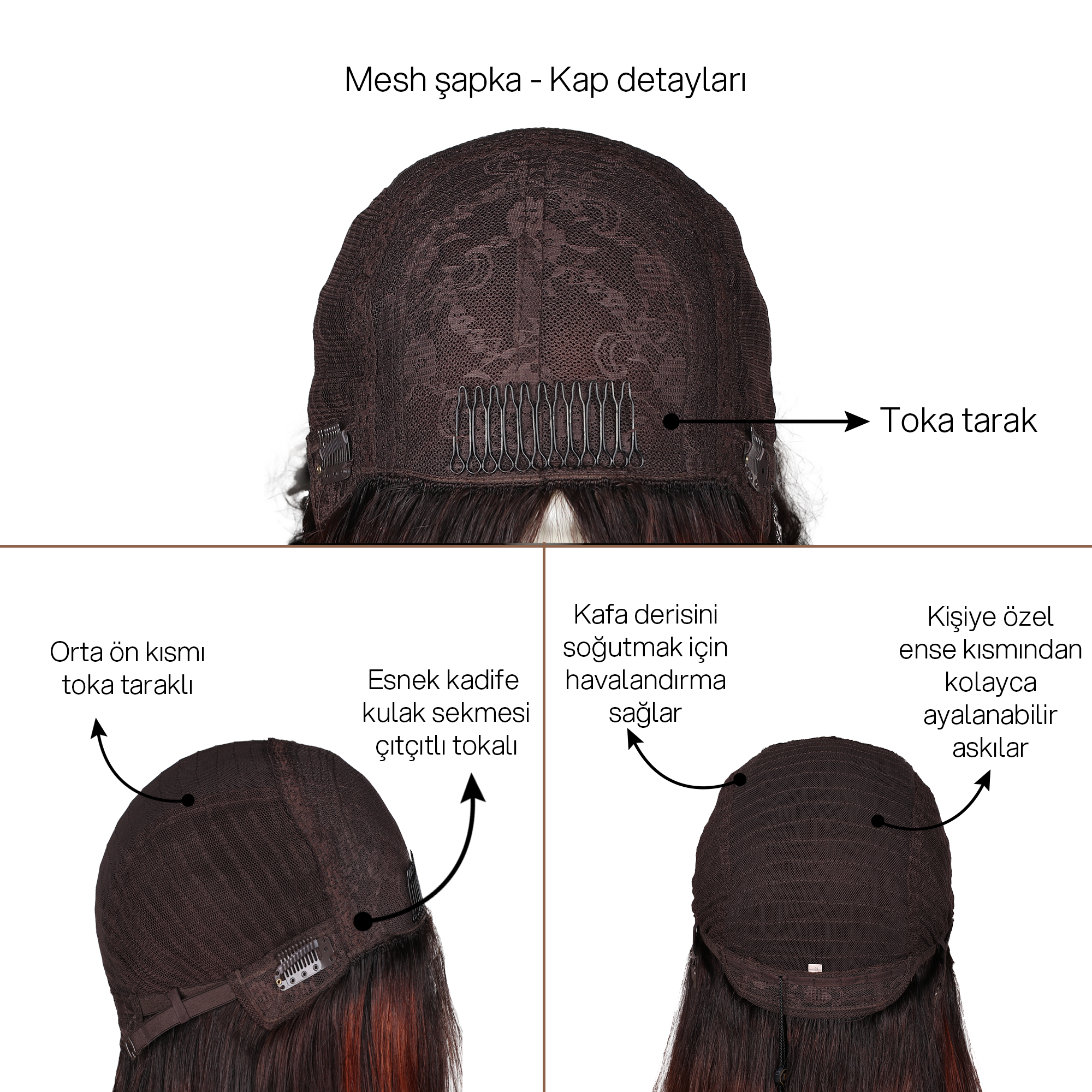 KIZIL OMBRELİ UZUN MEDİKAL PERUK 