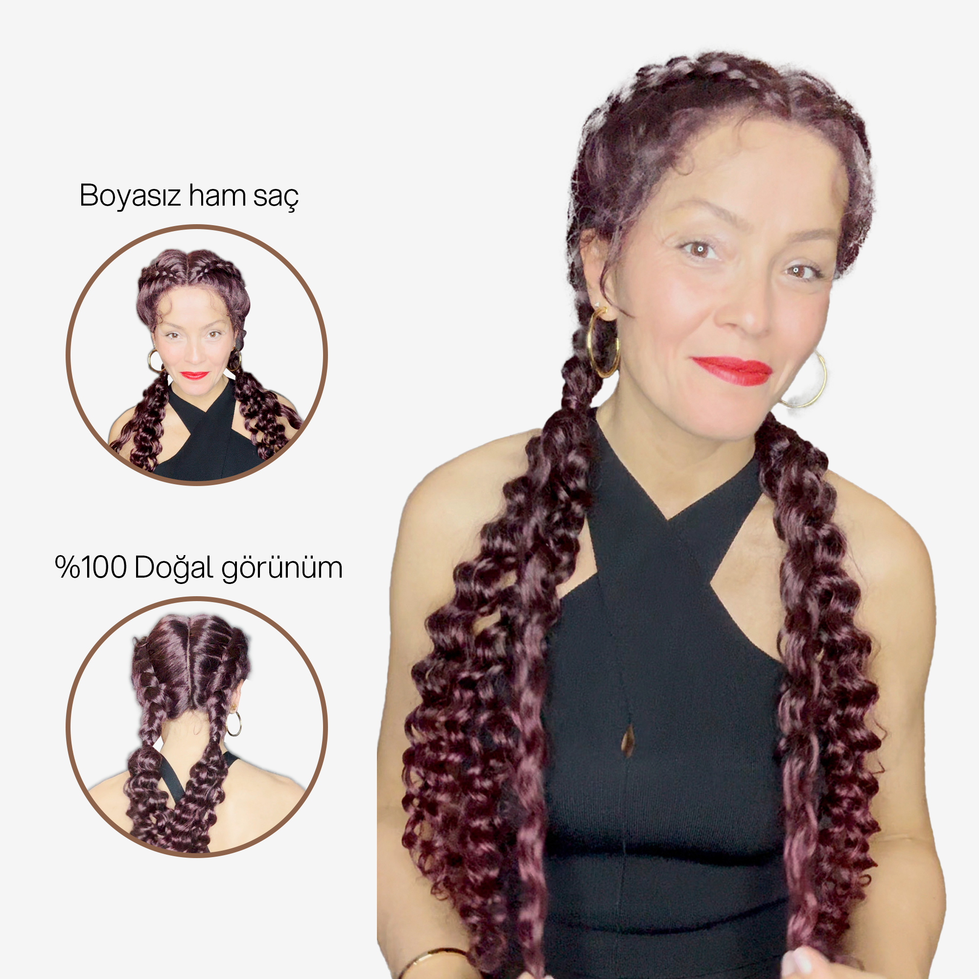 KIZIL RENK FİBER SENTETİK ÖRGÜLÜ PERUK