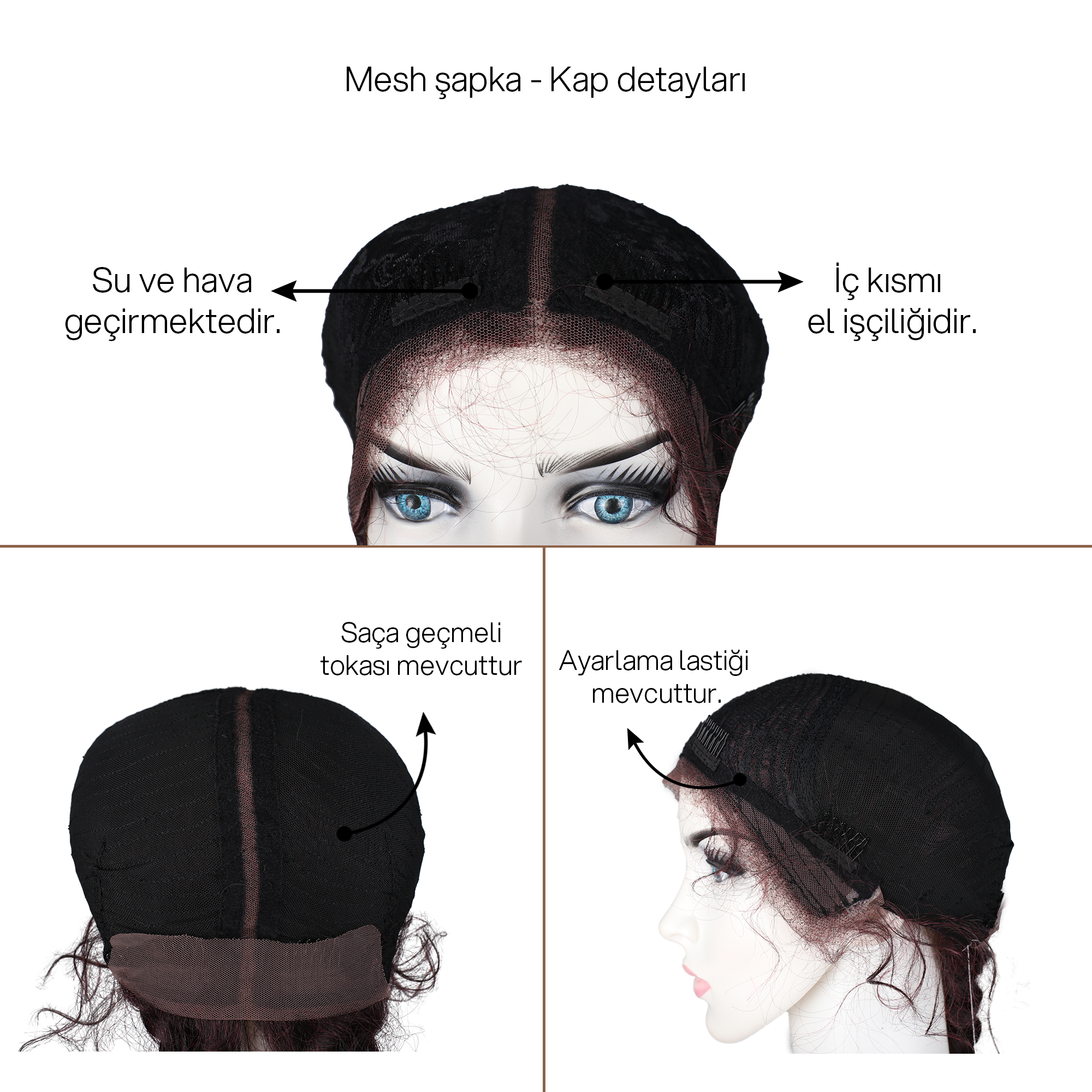 KIZIL RENK FİBER SENTETİK ÖRGÜLÜ PERUK