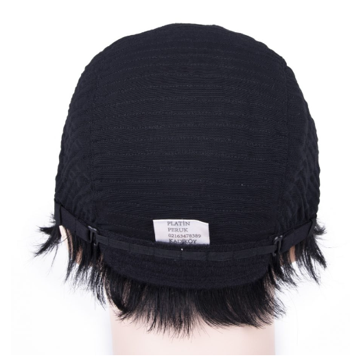 Blue Black Very Short Straight Tulle Wig