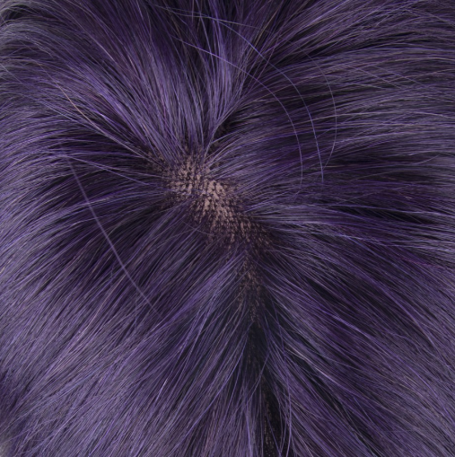 Purple Medium Straight Tulle Wig