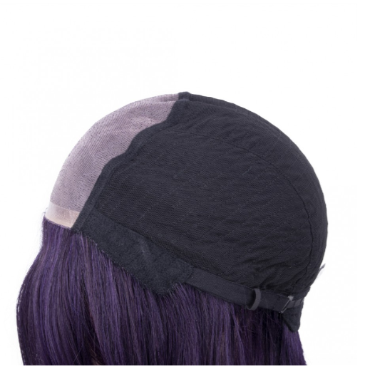 Purple Medium Straight Tulle Wig