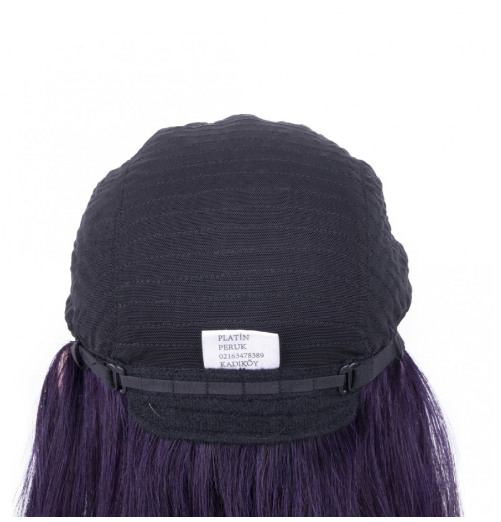 Purple Medium Straight Tulle Wig