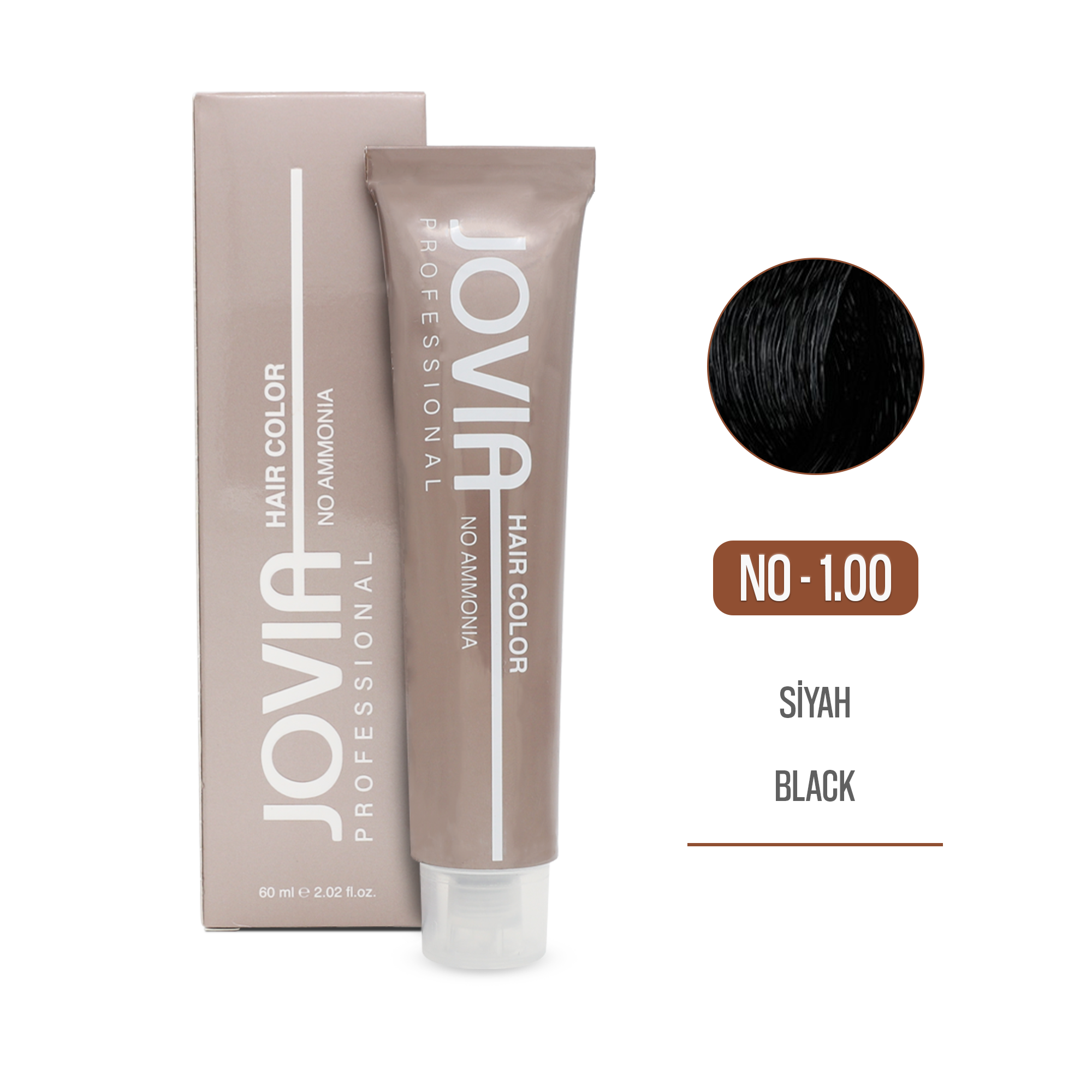 Saç Boyası (Amonyaksız) -  1.00 - Siyah (Black Hair Color No Ammonia) 60 ml