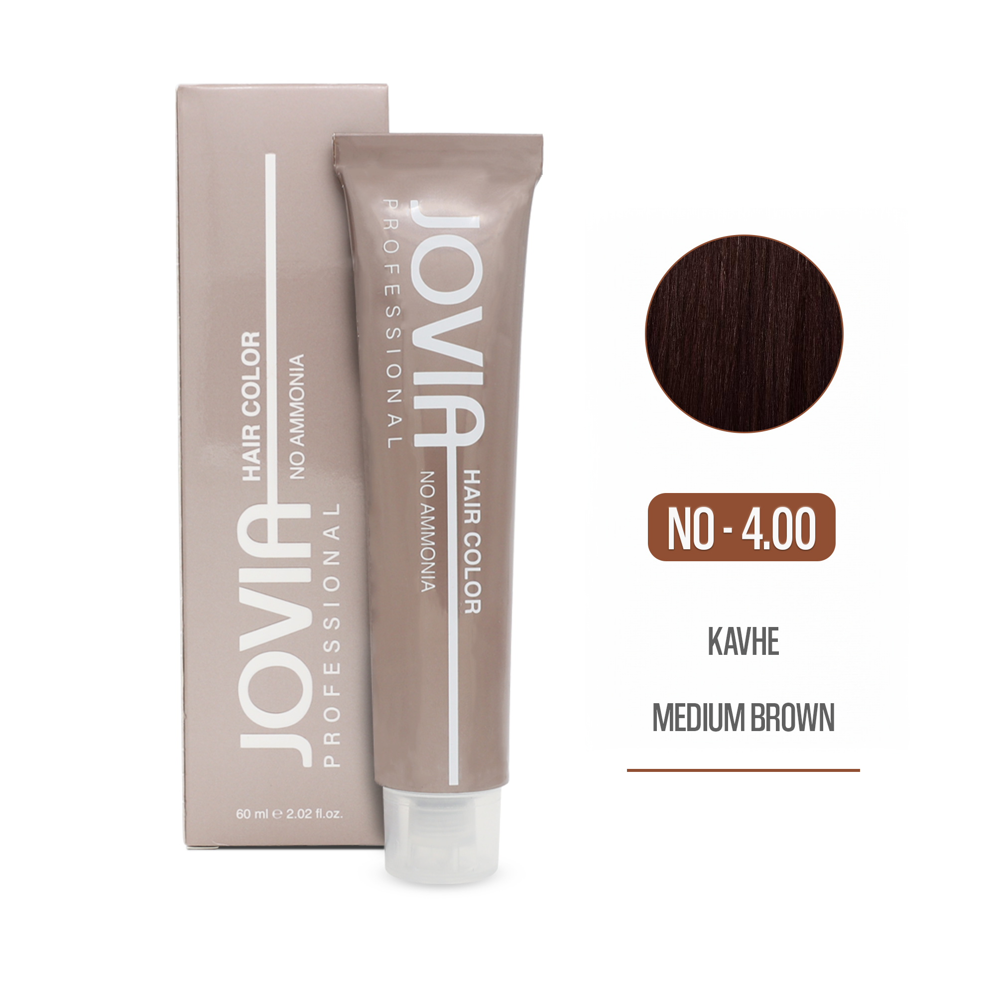Saç Boyası (Amonyaksız) -  4.00 - Kahve (Medium Brown Hair Color No Ammonia) 60 ml