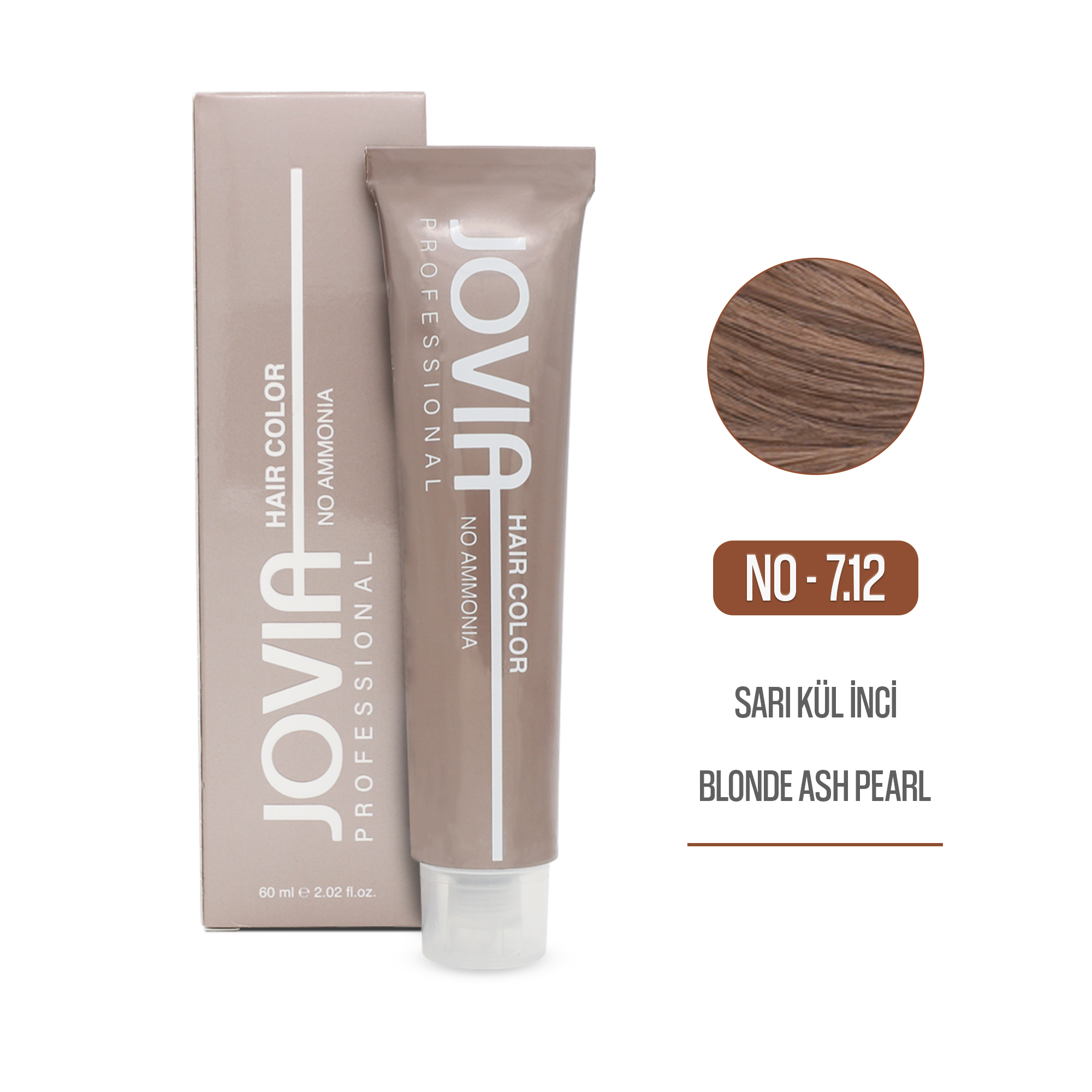 Saç Boyası (Amonyaksız) -  7.12 - Sarı Kül İnci (Blonde Ash Pearl Hair Color No Ammonia) 60 ml