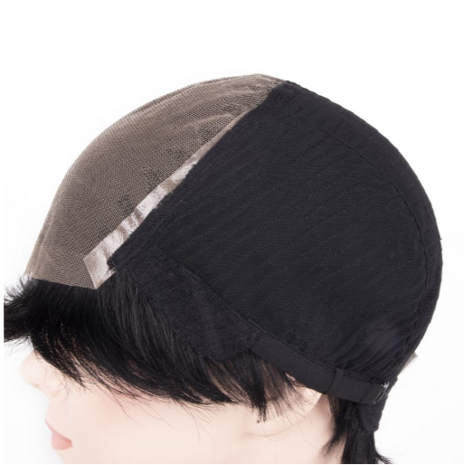 Black Very Short Straight Tulle Wig