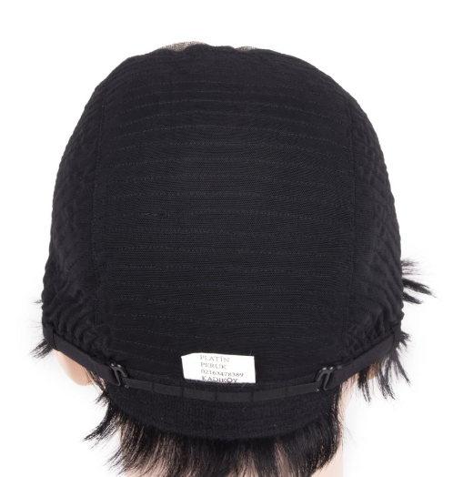 Black Very Short Straight Tulle Wig