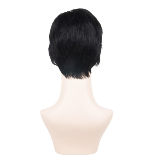 Black Very Short Straight Tulle Wig