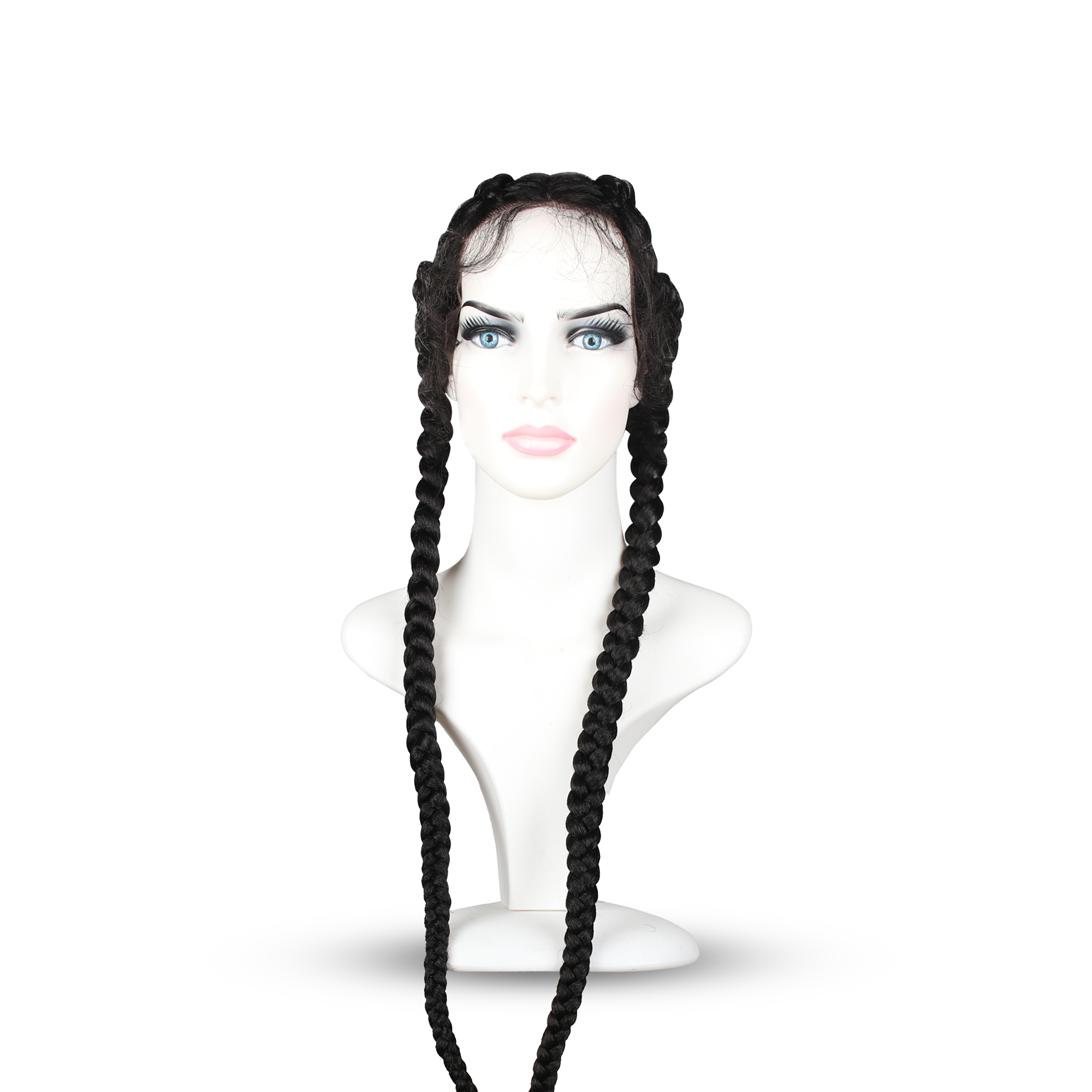 SİYAH RENK UZUN FİBER SENTETİK ÖRGÜLÜ PERUK