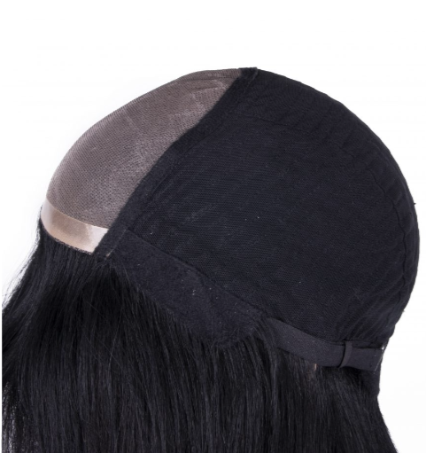 Black Long Straight Tulle Wig