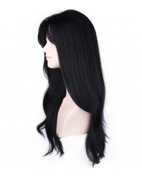 Black Long Straight Tulle Wig