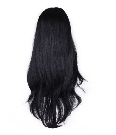 Black Long Straight Tulle Wig