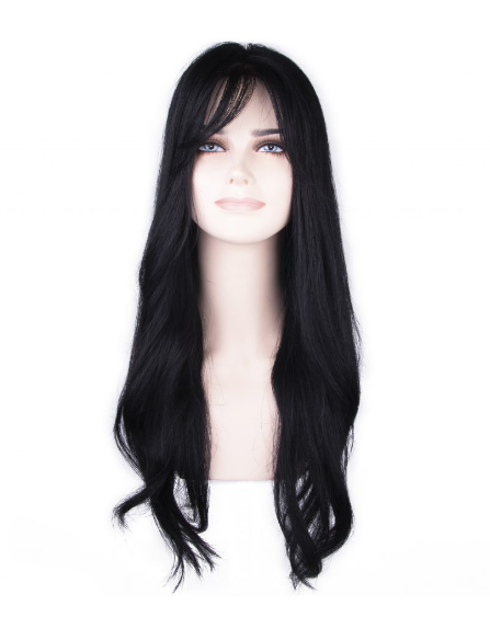 Black Long Straight Tulle Wig