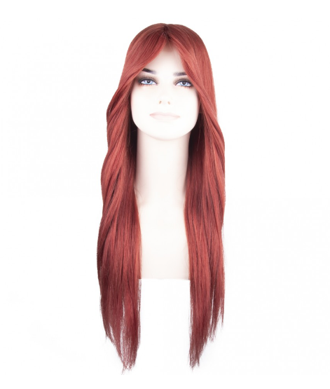 Soft Copper Long Tulle Wig