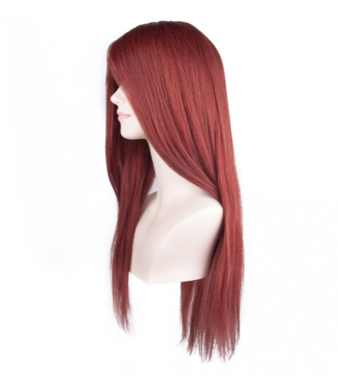 Soft Copper Long Tulle Wig