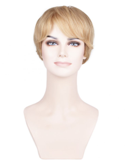 Soft Caramel Very Short Straight Tulle Wig