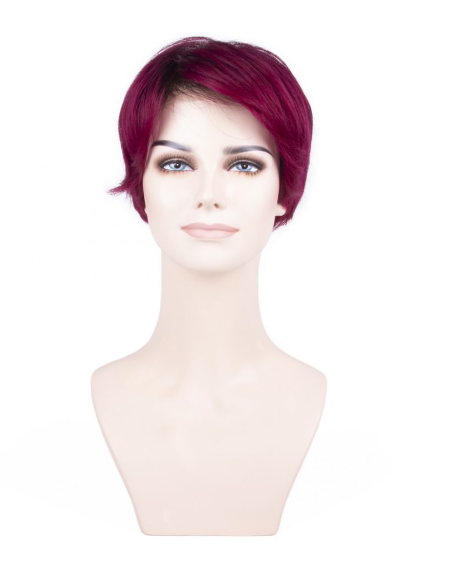 Cherry Red Very Short Straight Tulle Wig