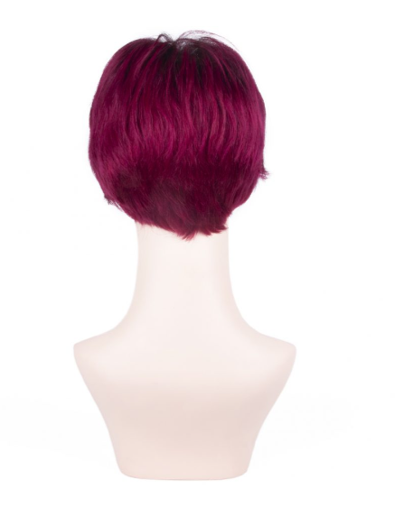 Cherry Red Very Short Straight Tulle Wig