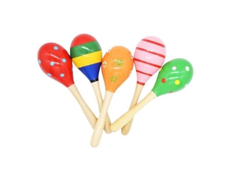 Ahşap Renkli Marakas 19CM