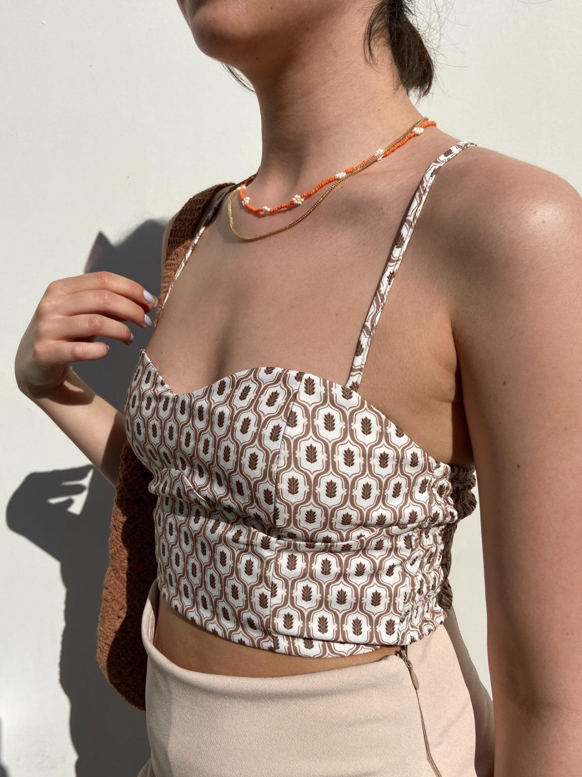 Çapraz Askılı Crop Bluz