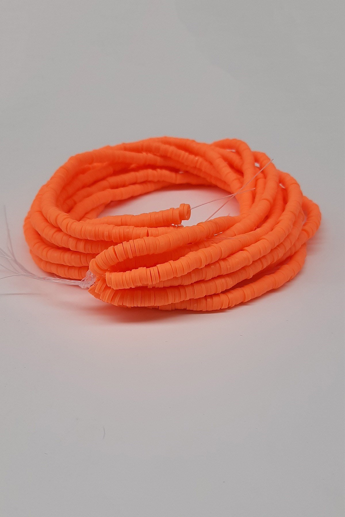 Açık Neon Turuncu Fimo Hamur Boncuk 6Mm