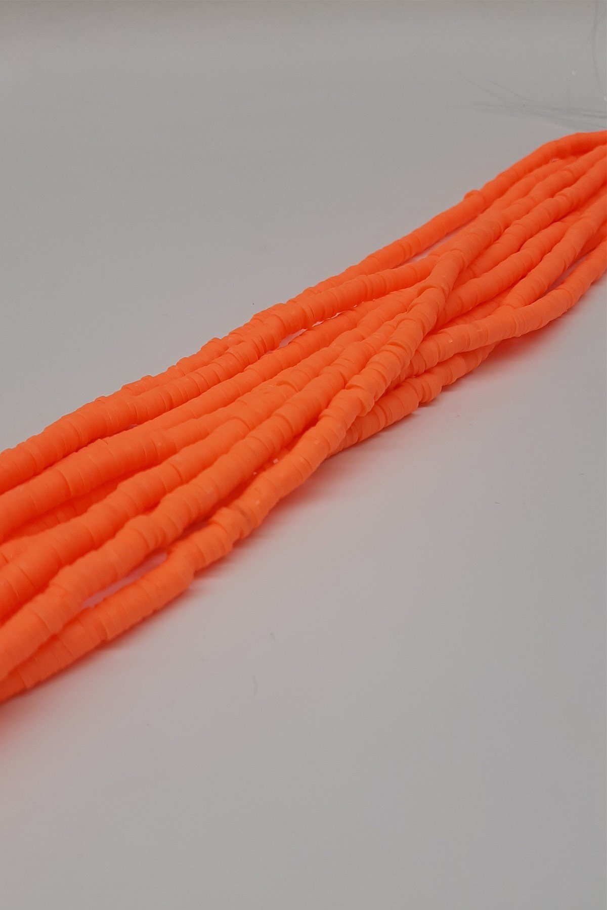 Açık Neon Turuncu Fimo Hamur Boncuk 6Mm