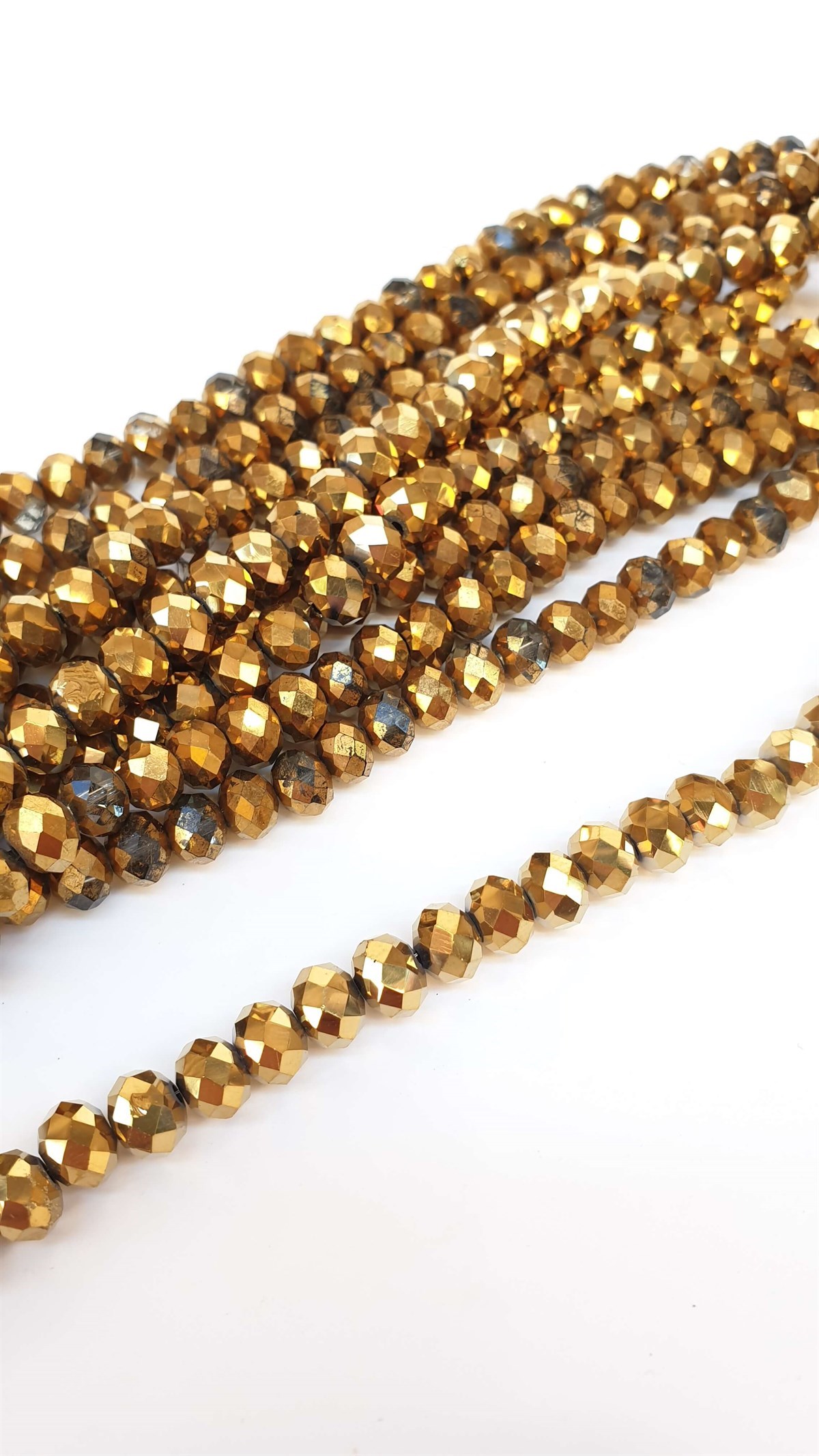 Altın Rengi Kaplama Kristal Boncuk 8 mm